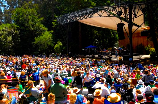 Stern Grove main stage with crowds of people watching