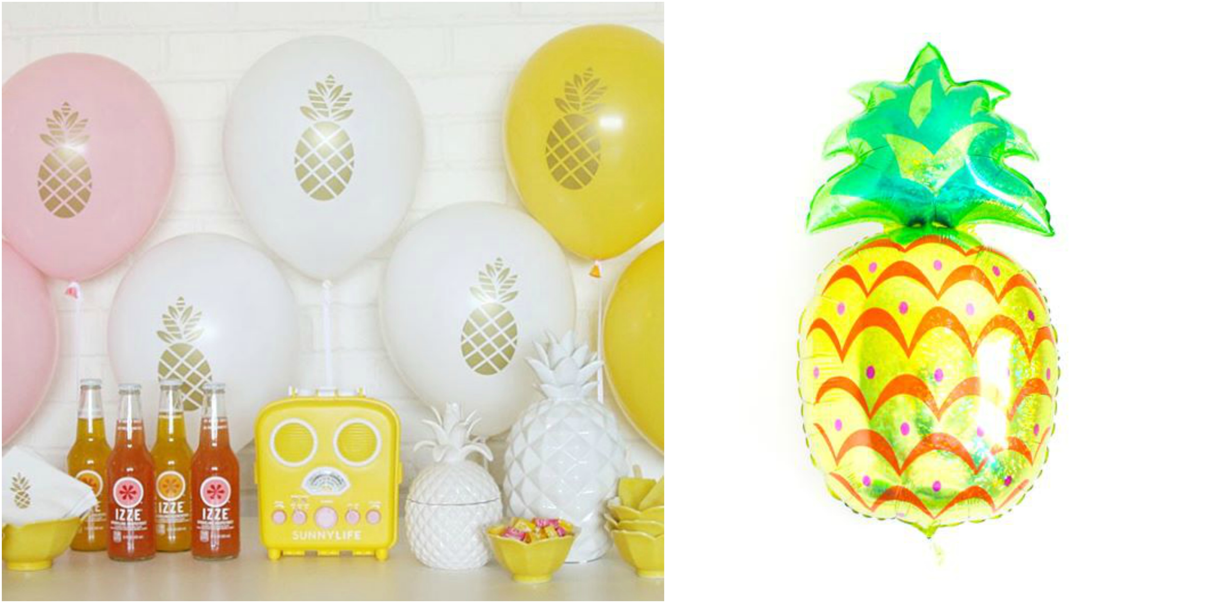 Pineapple balloon collage