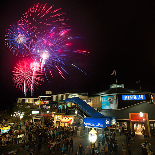San Francisco Pier 39 during the 4th of July 