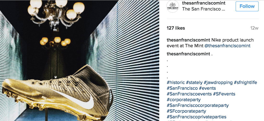 San Francisco Mint Instagram with hashtags