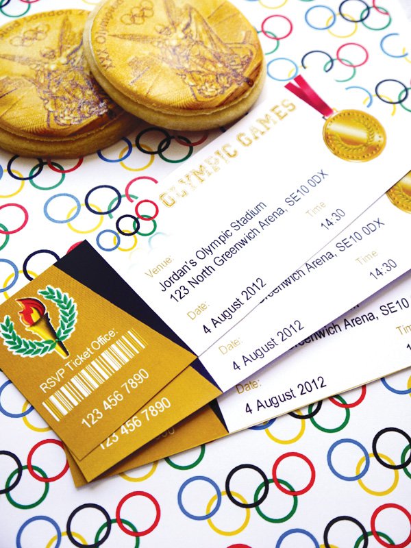 Olympic Games party ticket invitations