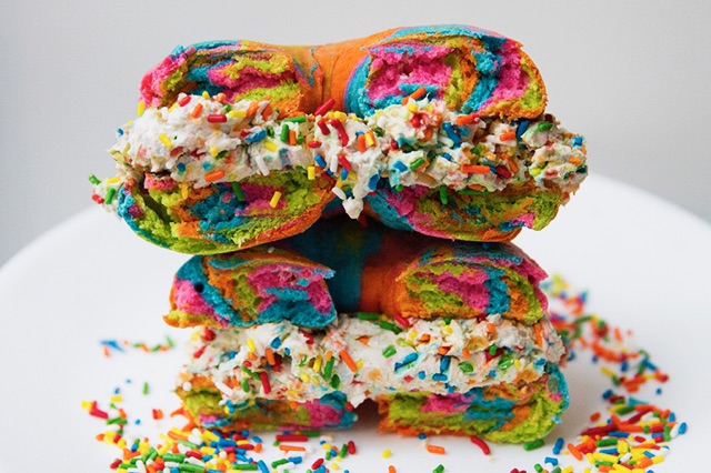 Rainbow Pride Bagels