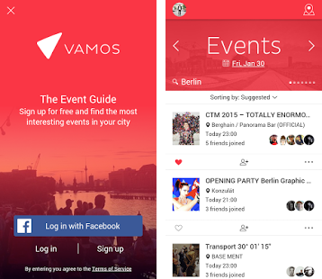 Vamos - event discovery apps