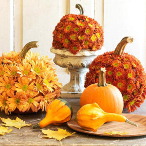 fall centerpieces floral pumpkin