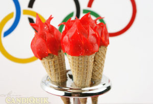 Olympic games torch cake pops