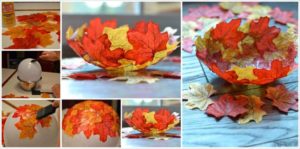 Fall centerpieces leaf bowl